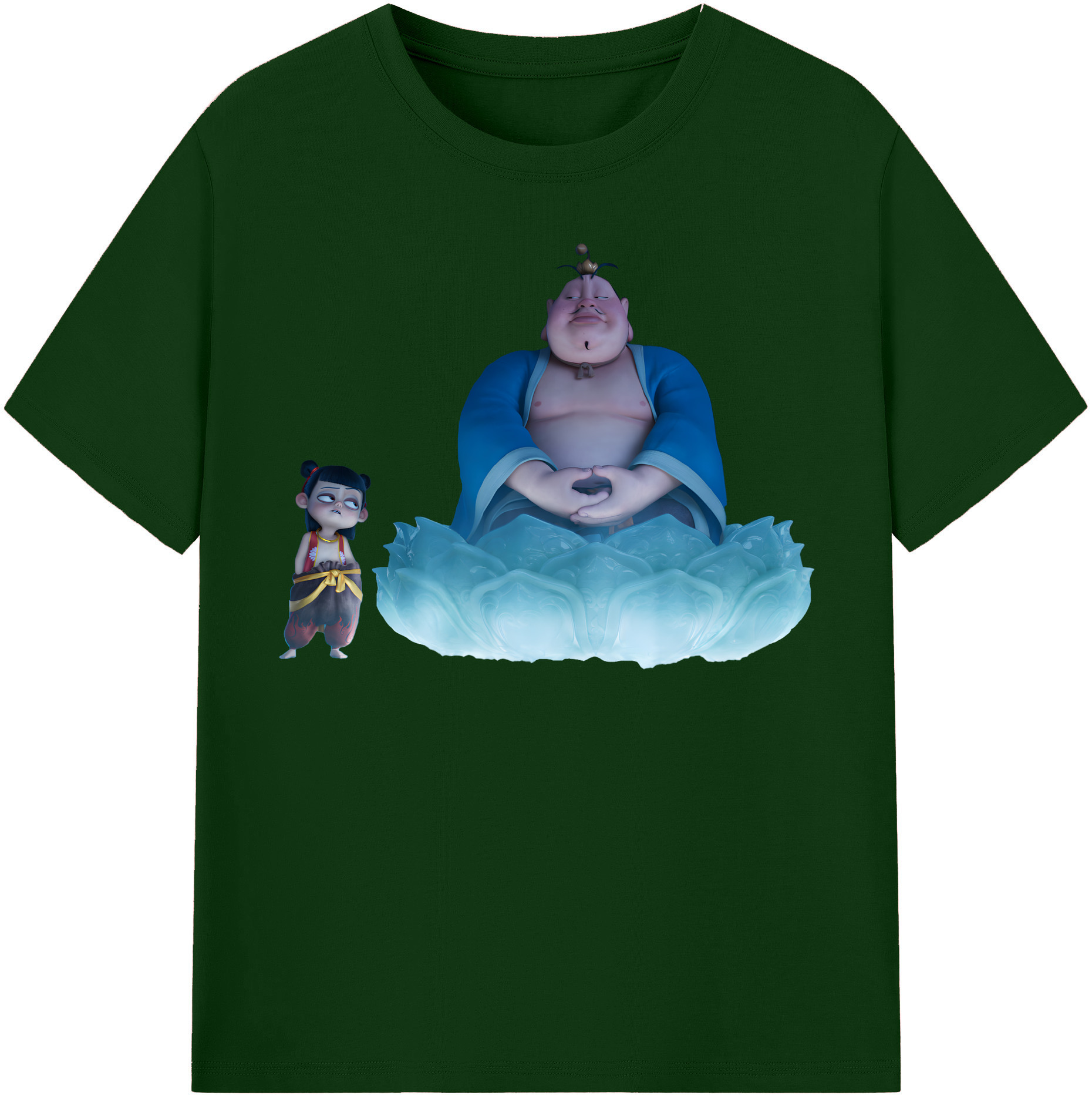 （画像用） Ne Zha 2 ナタ 魔童の大暴れ 綿100％半袖Tシャツ（フロントプリント）